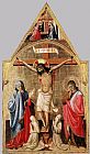 Antonio Paintings - Crucifixion with Mary and St John the Evangelist by Antonio Da Firenze